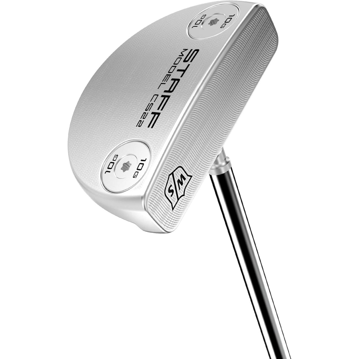 Wilson Staff Model® CS22 putter featuring a center-shafted half-moon mallet design, precision-milled from ultra-soft 304 stainless steel with performance-balanced weighting to deliver exceptional feel, stability, and consistent roll on the greens.
