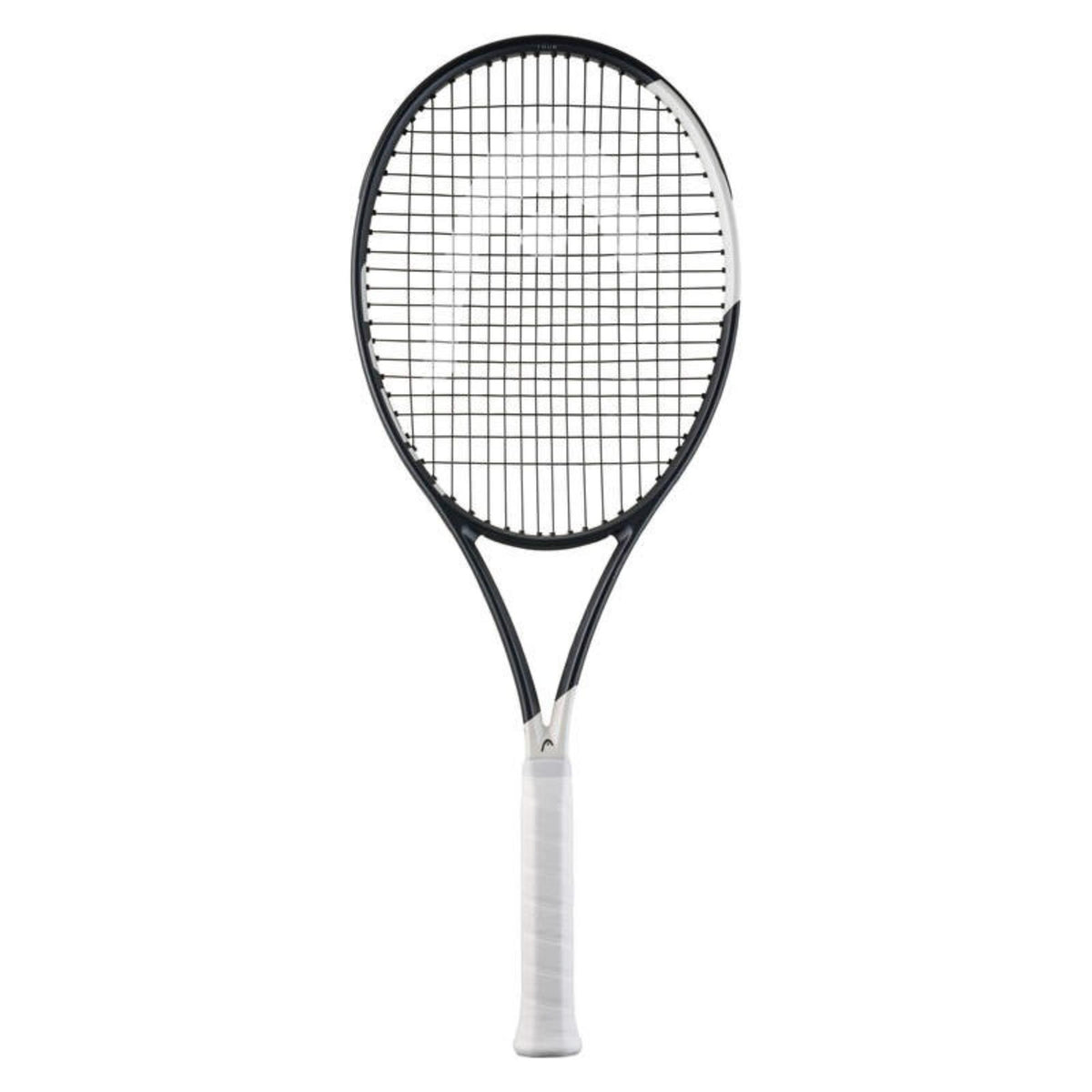 HEAD Speed TOUR 2026 tennis racquet with black frame, white grip, and white string pattern shown against a white background.