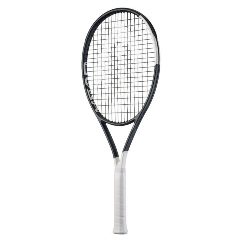 HEAD Speed TEAM 2026 tennis racquet with black and white frame and white grip on white background