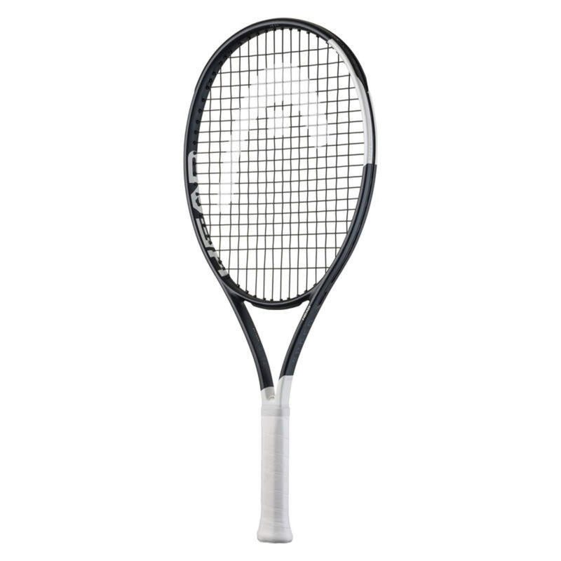 HEAD Speed Jr. 25 2026 junior tennis racquet with black and white frame and white grip on light background.