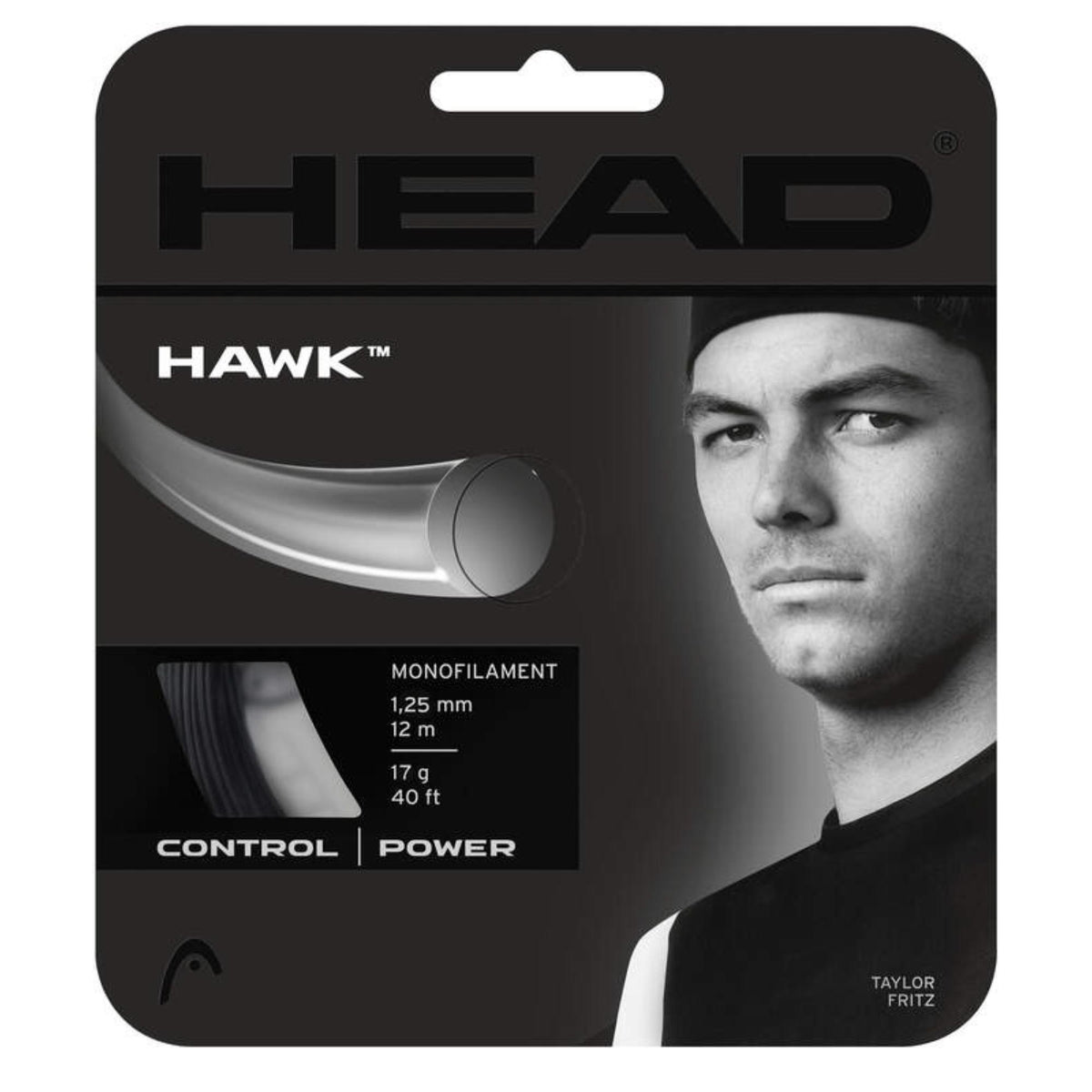 HEAD Hawk monofilament tennis string 1.25 mm control and power Taylor Fritz edition