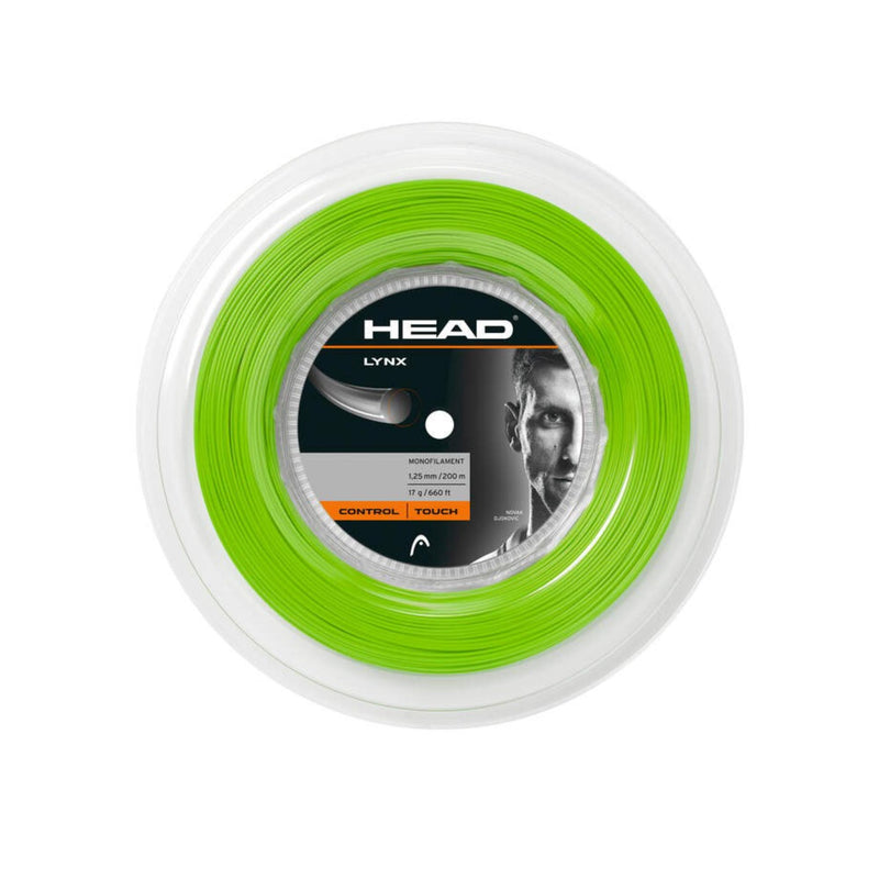 HEAD Lynx tennis string reel, green – 17g (1.25 mm) monofilament string, 200 m / 660 ft, control and touch.