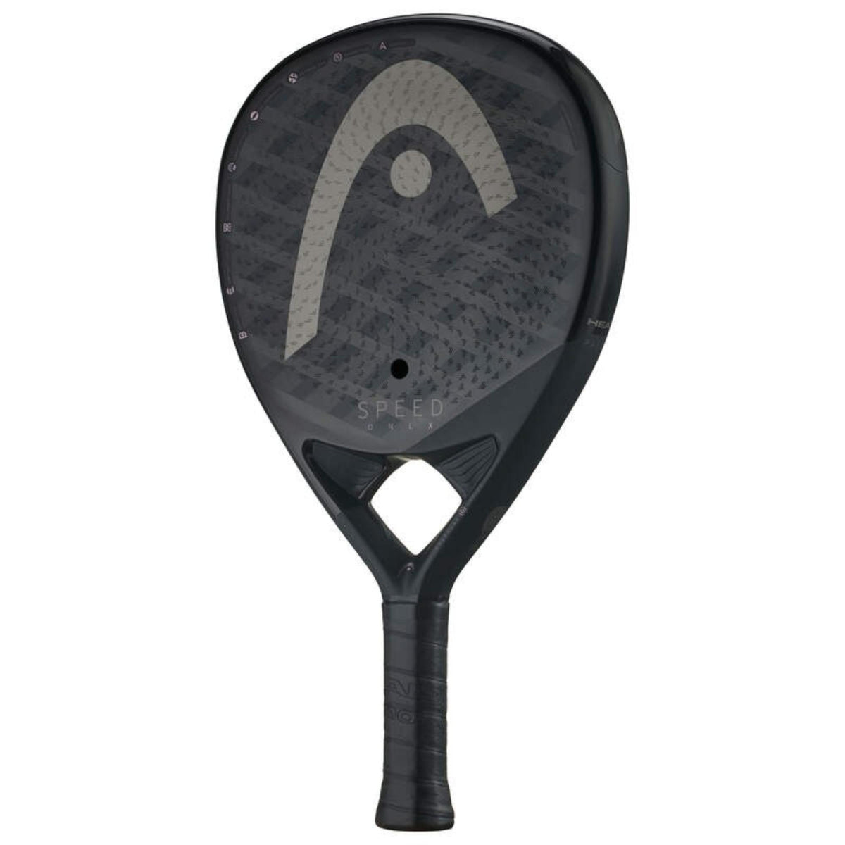 HEAD Speed One X padel racket, black, front view
