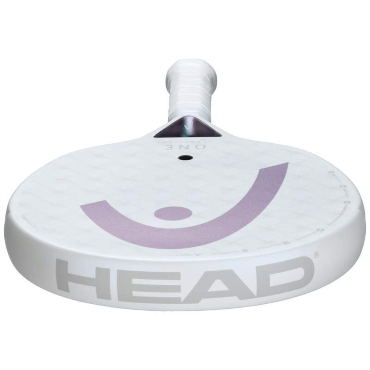 Head ONE Ultralight padel racket in white with teal logo, front view on white background.