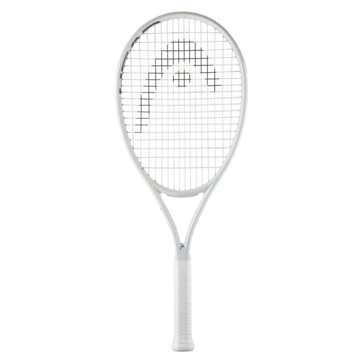 Head PWR 110 tennis racquet with white frame and black string pattern on a white background.