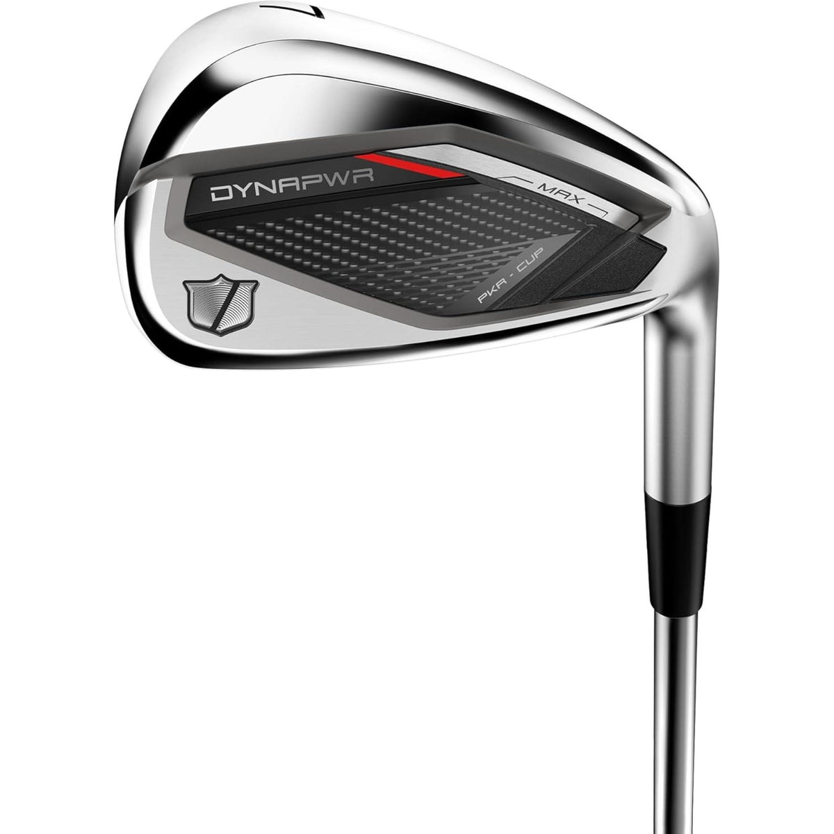 Wilson Golf Dynapwr Max Graphite Lite iron featuring a lightweight graphite shaft, cavity-back design, and PKR-CUP technology for maximum distance and forgiveness.