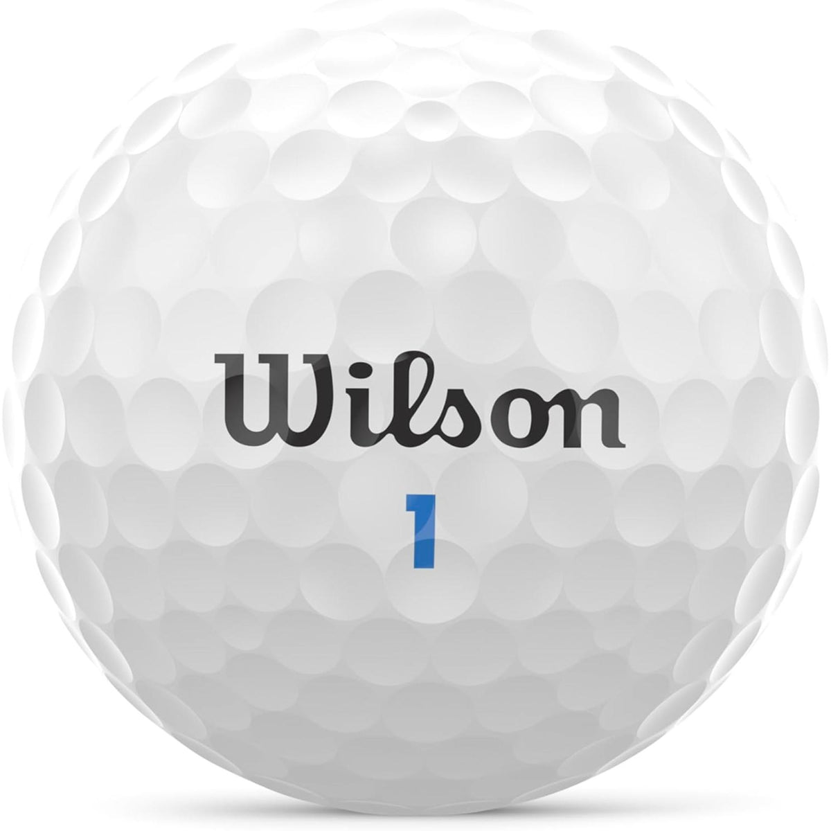 Wilson Tour Velocity Accuracy golf balls 15-pack in blue box packaging with a single white Wilson golf ball displayed in front.
