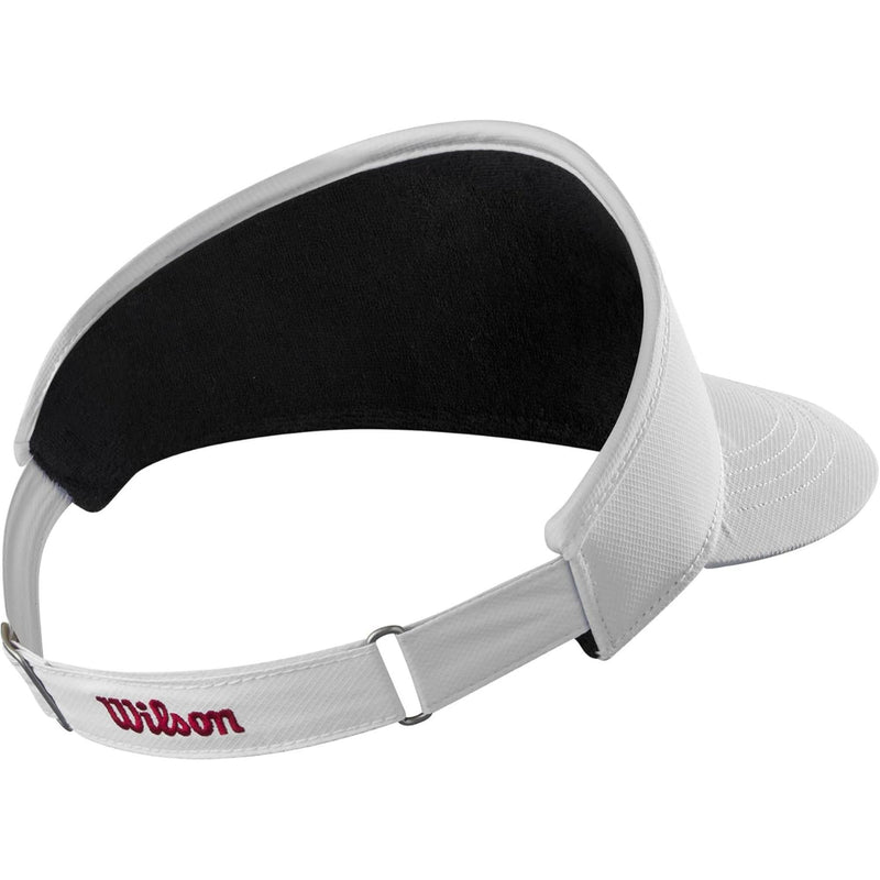 Wilson Golf Tour visor featuring a lightweight design with an embroidered Wilson logo, providing breathable comfort and sun protection on the course.