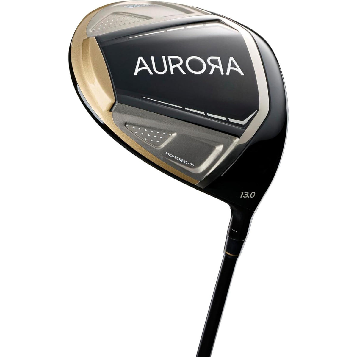 Wilson Golf Women’s Aurora complete golf club set with stand bag in white and blush pink, featuring multiple clubs, padded dual shoulder straps, and built-in stand legs.