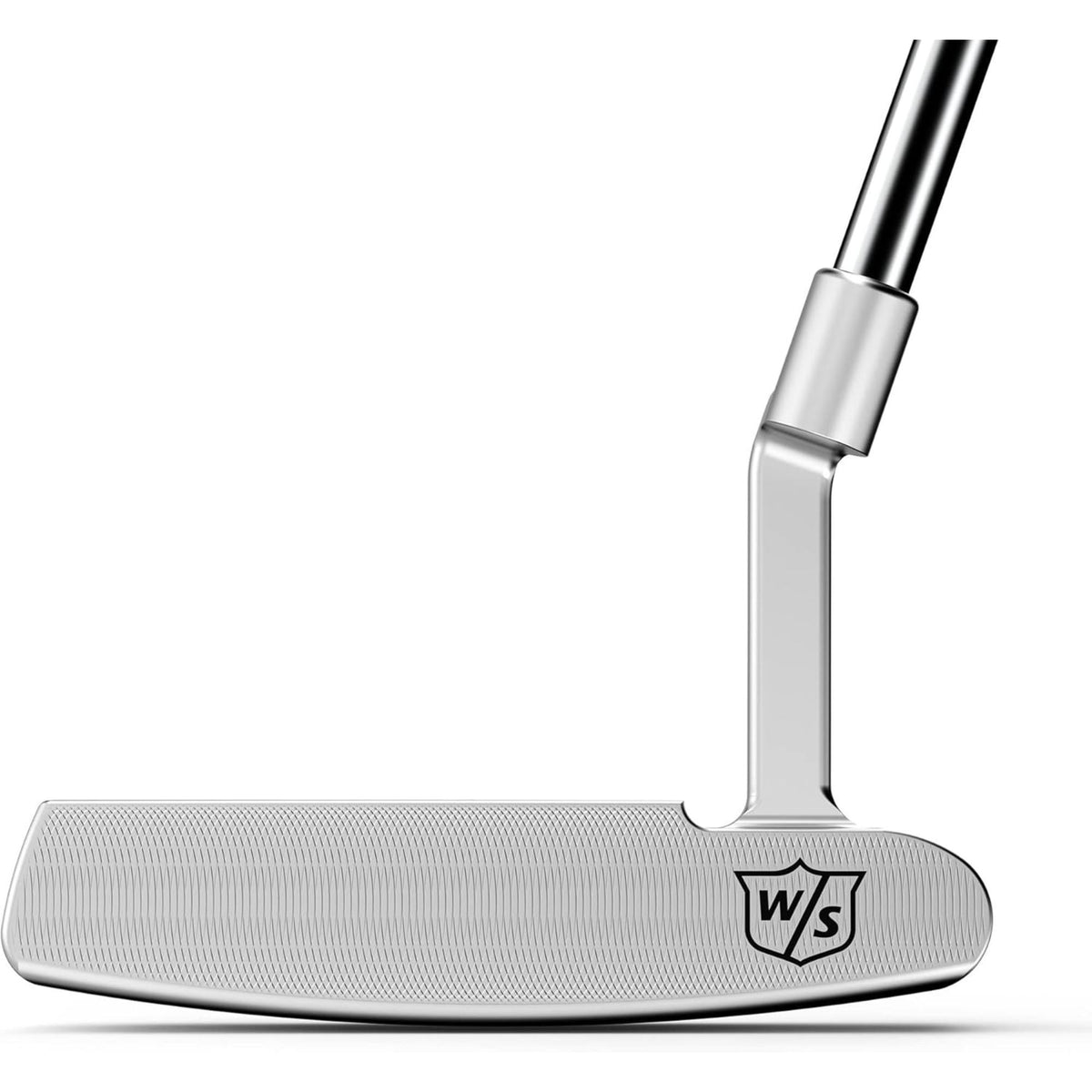 Wilson Golf Staff Model BL22 blade putter in brushed silver finish with precision-milled face and sole weighting, shown in an angled close-up on a white background.