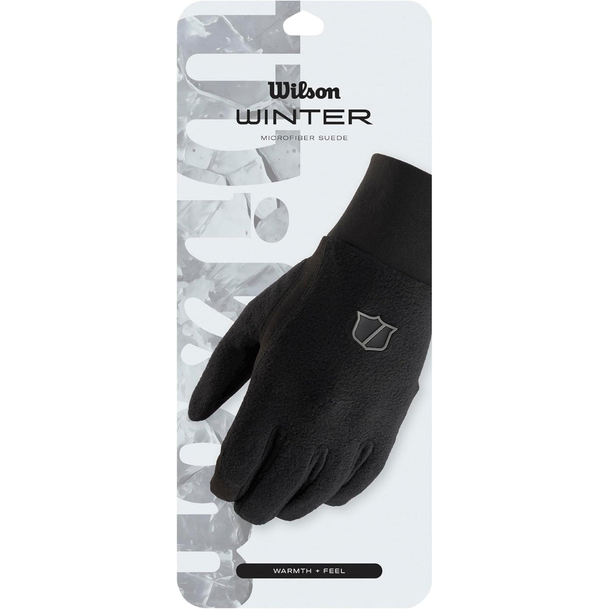 Wilson Golf winter adult golf gloves in black with fleece exterior, insulated design, and reinforced palm grip for cold-weather play.