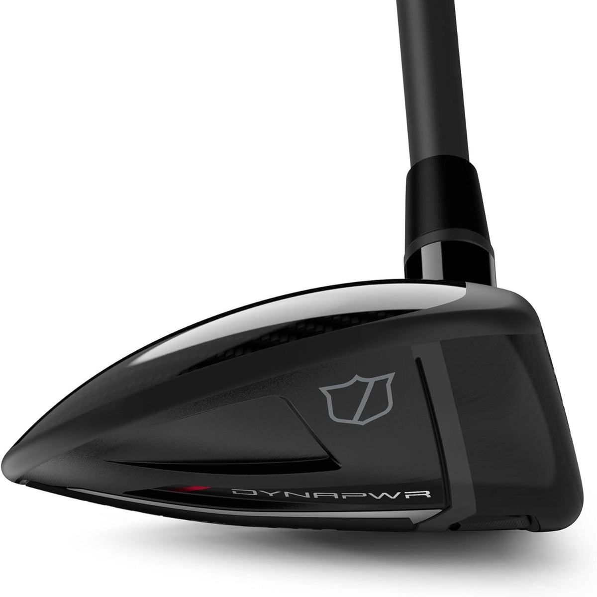 Wilson Golf DYNAPWR Carbon fairway wood featuring a black club head with carbon crown technology, adjustable weighting, and a sleek aerodynamic design.