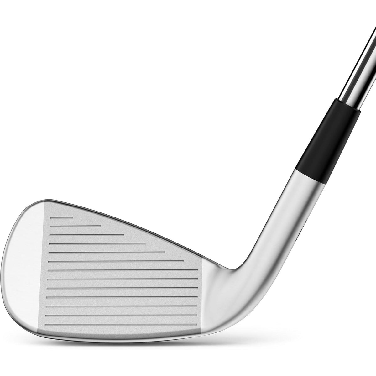 Wilson Golf DYNAPWR Max steel iron featuring a cavity back design, PKR-Cup face technology, and a polished chrome club head for distance and forgiveness.