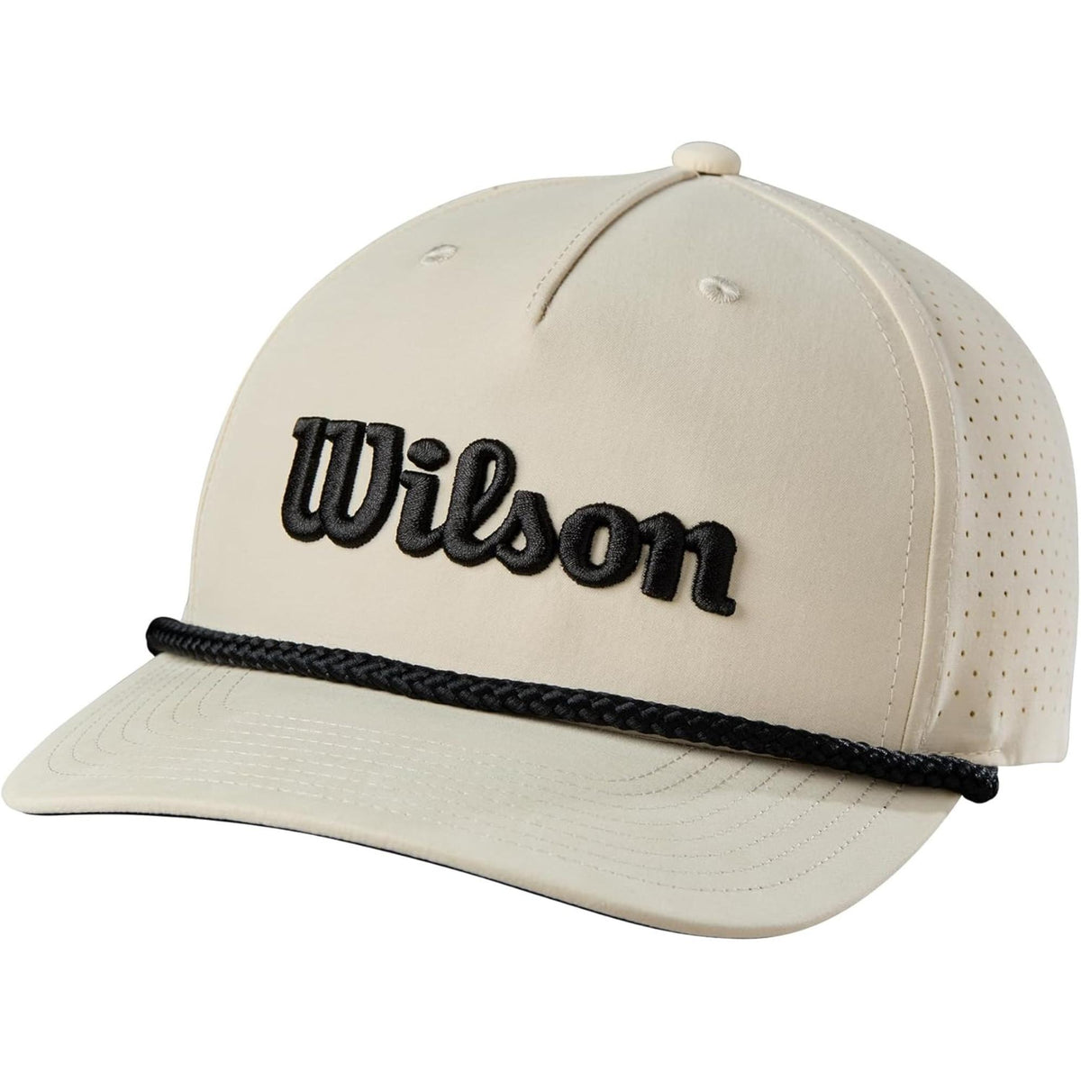 Wilson Golf rope hat in navy blue featuring a white embroidered Wilson logo on the front and a white rope accent across the brim.