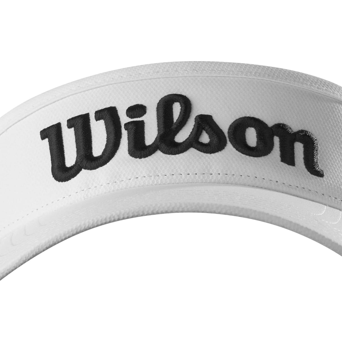 Wilson Golf Script visor featuring a lightweight, breathable design with embroidered Wilson script logo and curved brim for comfortable sun protection on the course.