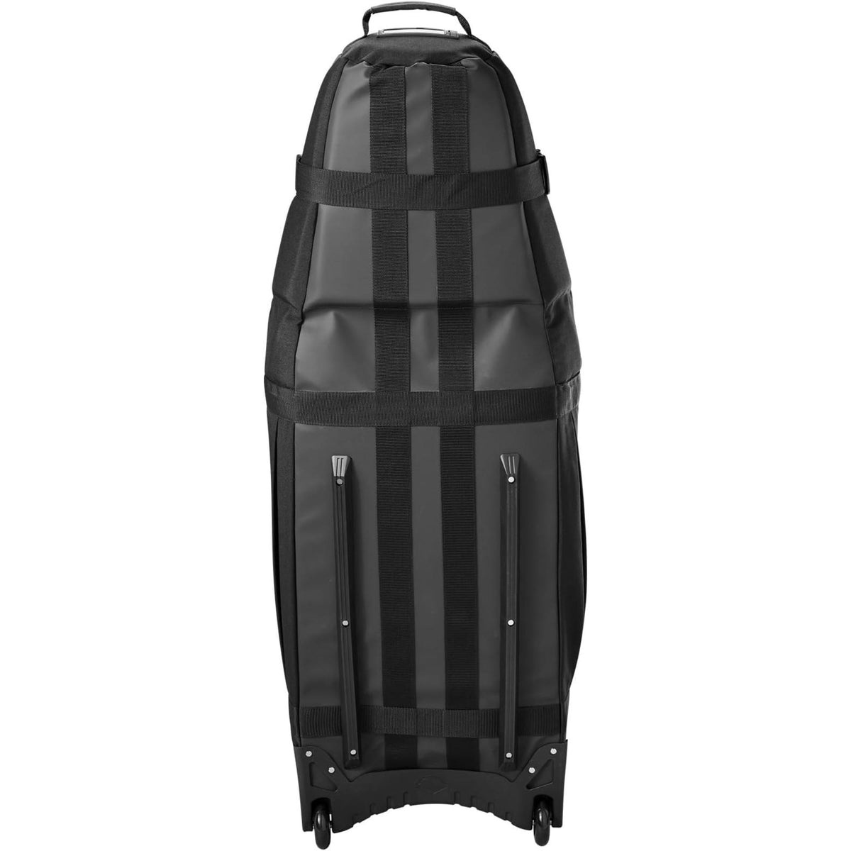 Wilson Golf Tour travel bag in black with reinforced straps, multiple buckles, and padded protection for transporting golf clubs, shown on a white background.