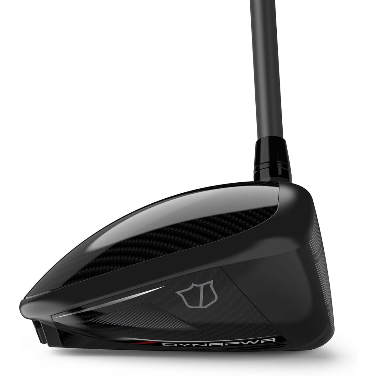 Wilson Golf DYNAPWR Carbon driver featuring a black carbon crown club head, PKR-360 technology, and a 9.0° loft for powerful distance and control.