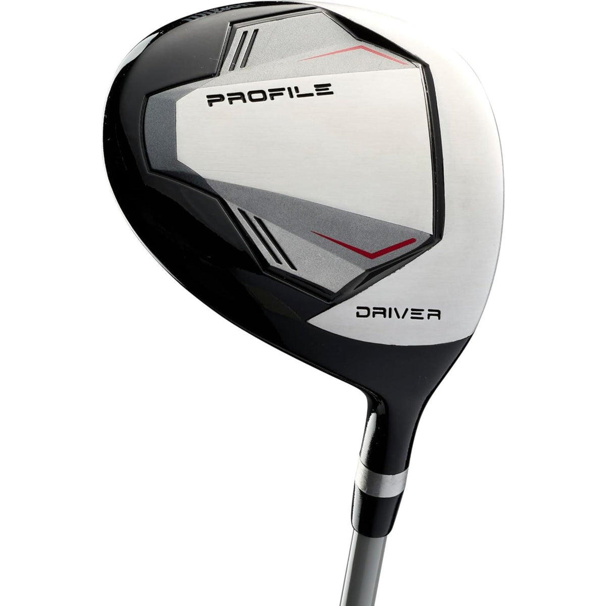 Wilson Golf Profile Jr small complete golf set with stand bag in gray and black, featuring junior clubs, dual shoulder straps, and built-in stand legs.