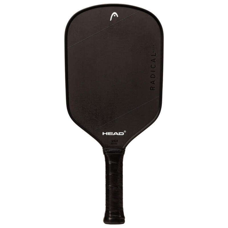 Front view of Head Radical pickleball paddle in black with minimalist design.