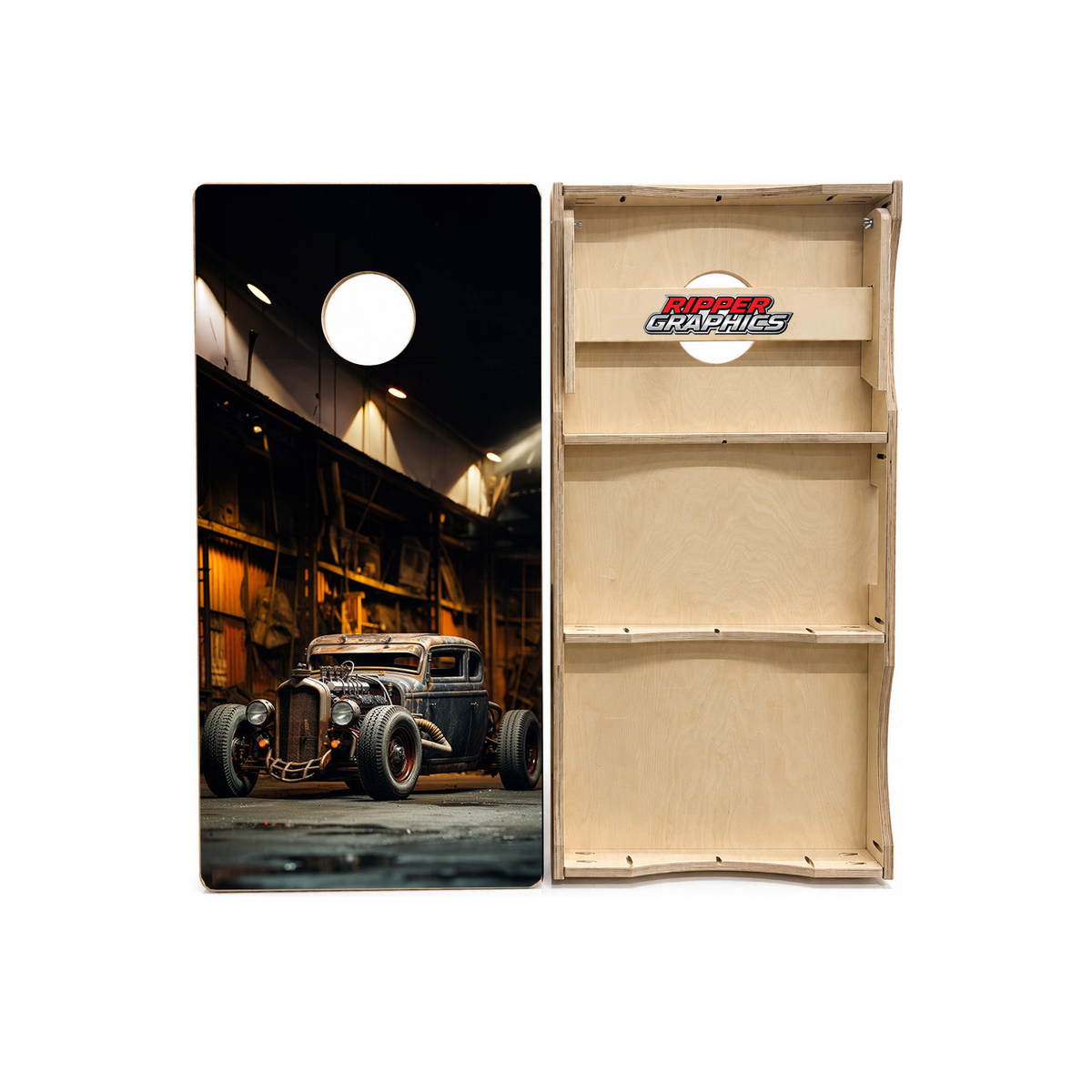 Industrial Rat Rod Cornhole Design product photo