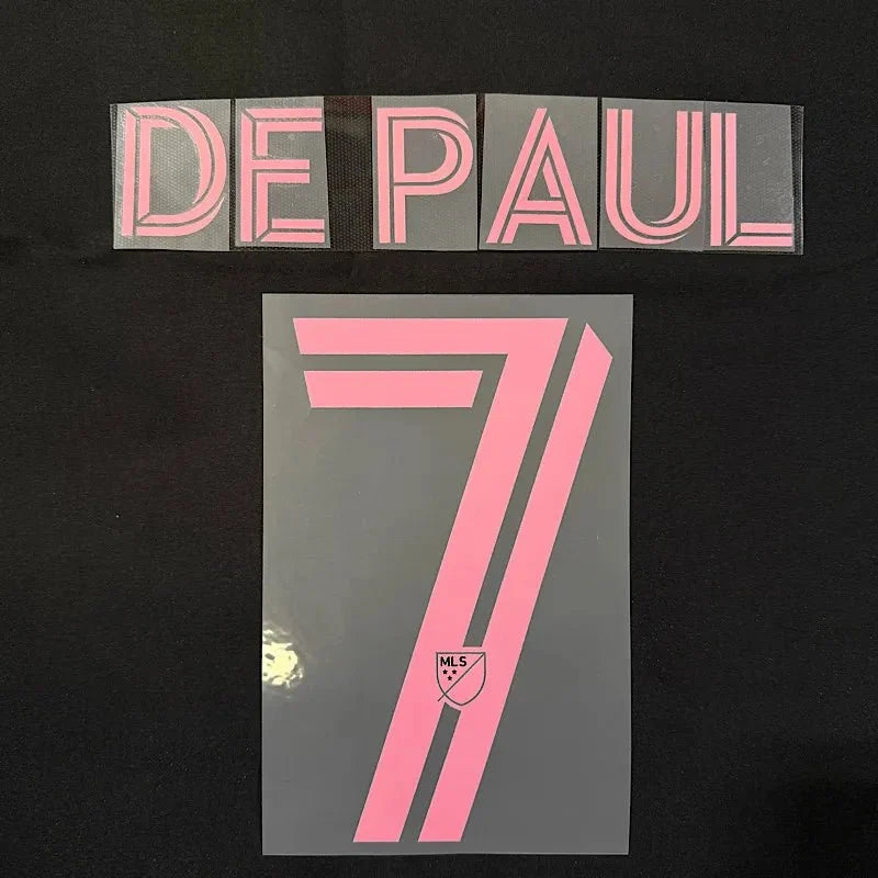 Inter Miami 2025-Away De Paul #7 Jersey Name Set