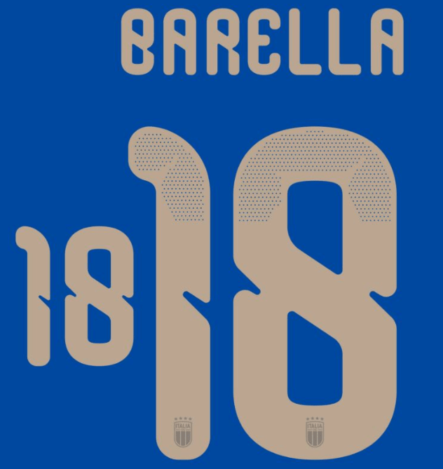 Italy 2026 Home BARELLA #18 Official Name Set