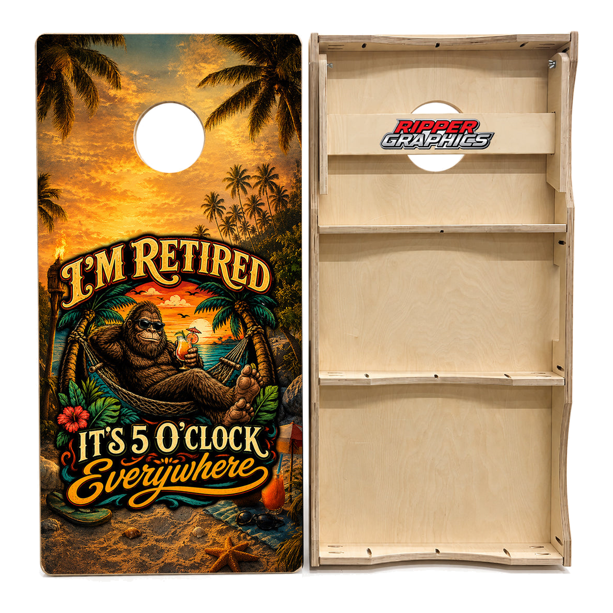 It's Five O'Clock Everywhere Cornhole Design - CH5044 - Great Call Athletics