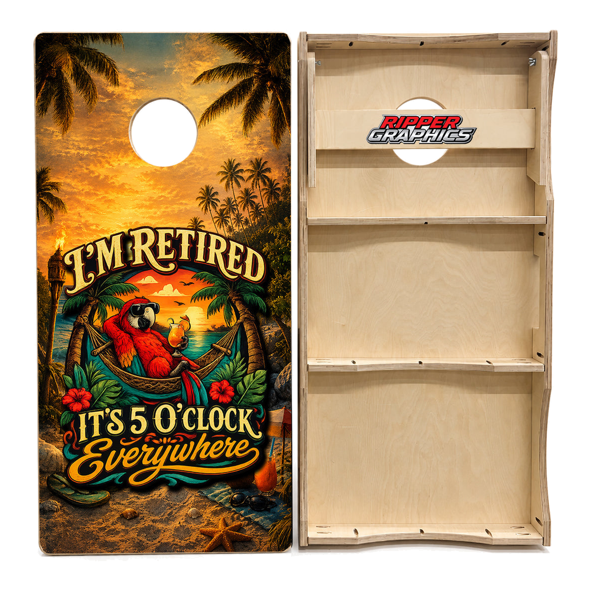 It's Five O'Clock Everywhere Cornhole Design - CH5043 - Great Call Athletics