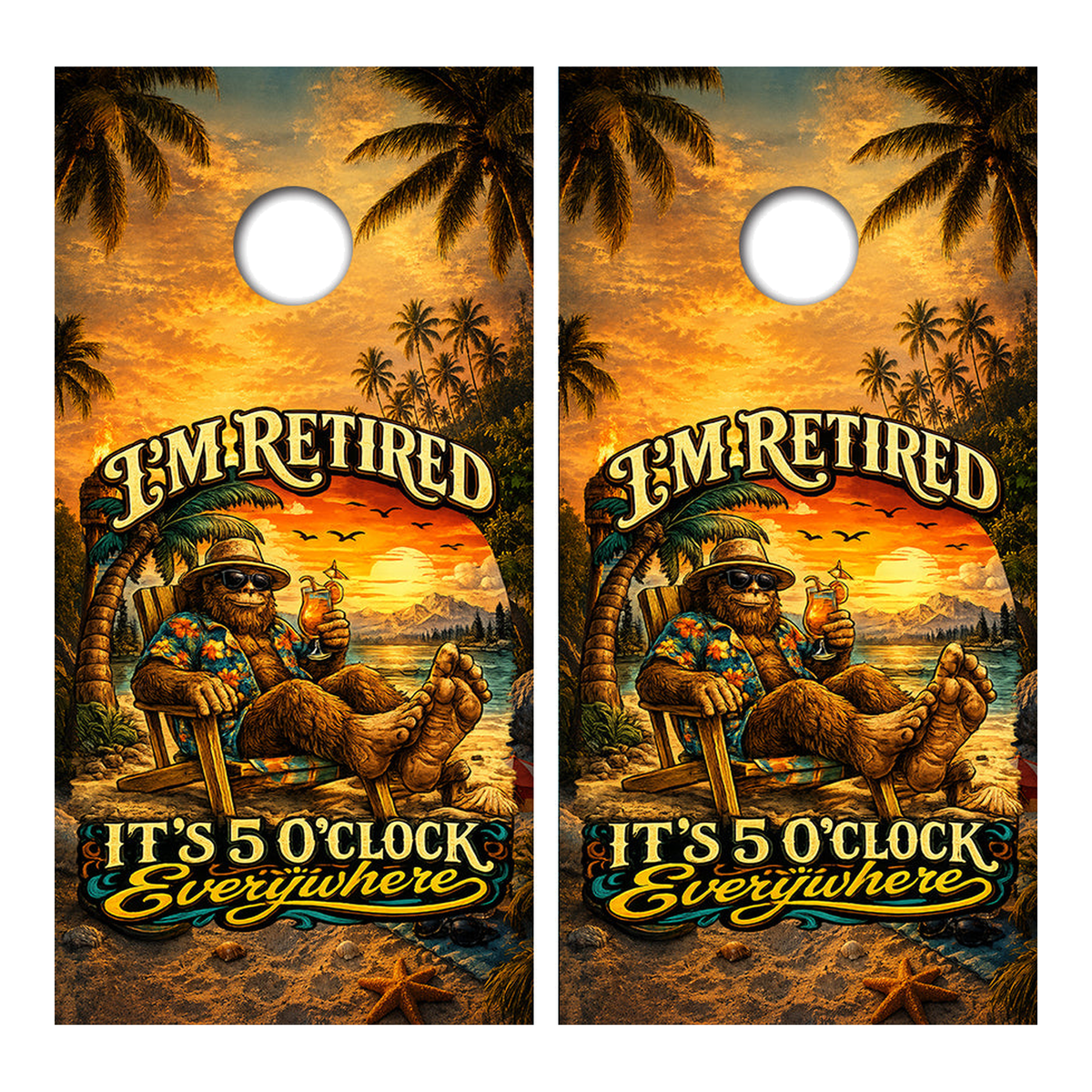 It's Five O'Clock Everywhere Cornhole Design - Corn5046 - Great Call Athletics