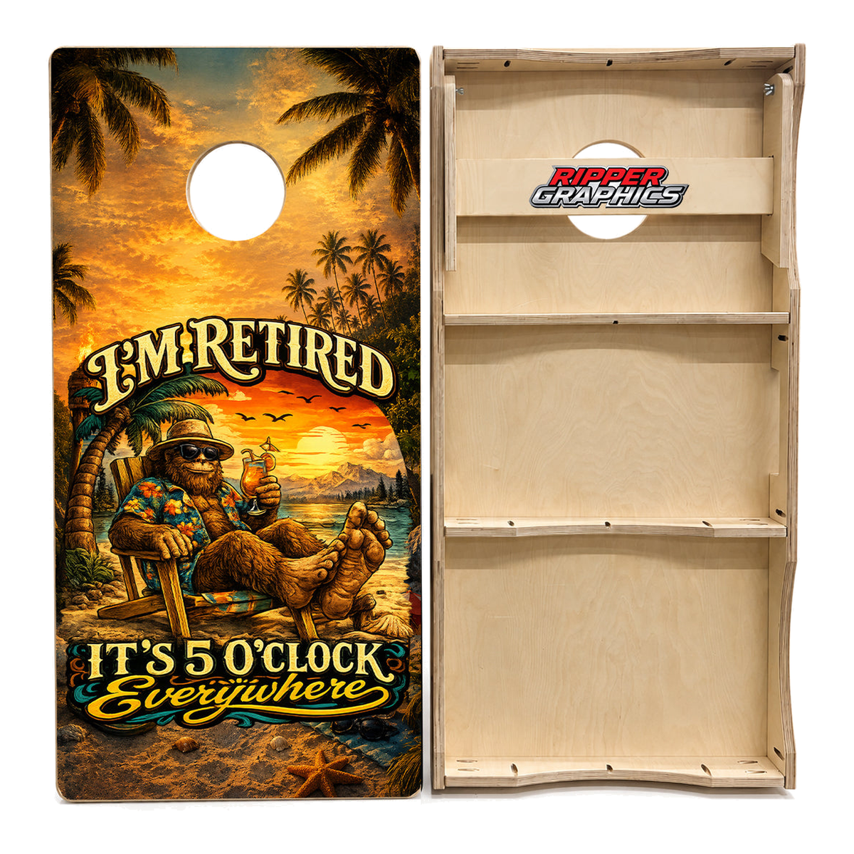 It's Five O'Clock Everywhere Cornhole Design - CH5046 - Great Call Athletics