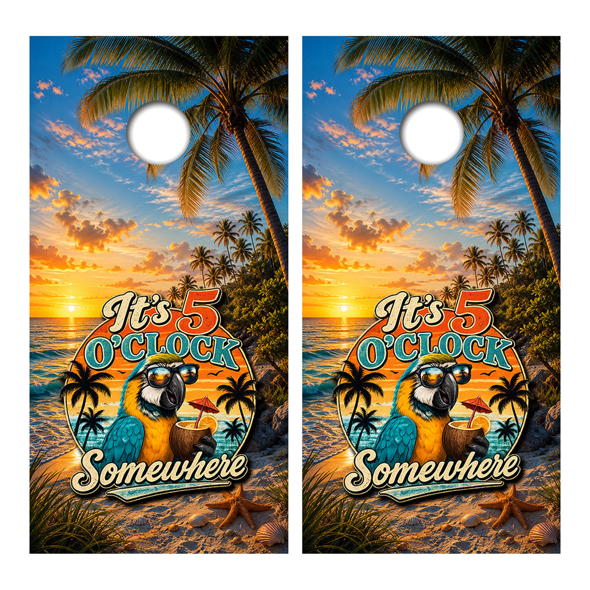 It's Five O'Clock Somewhere Cornhole Design - Corn5041 - Great Call Athletics