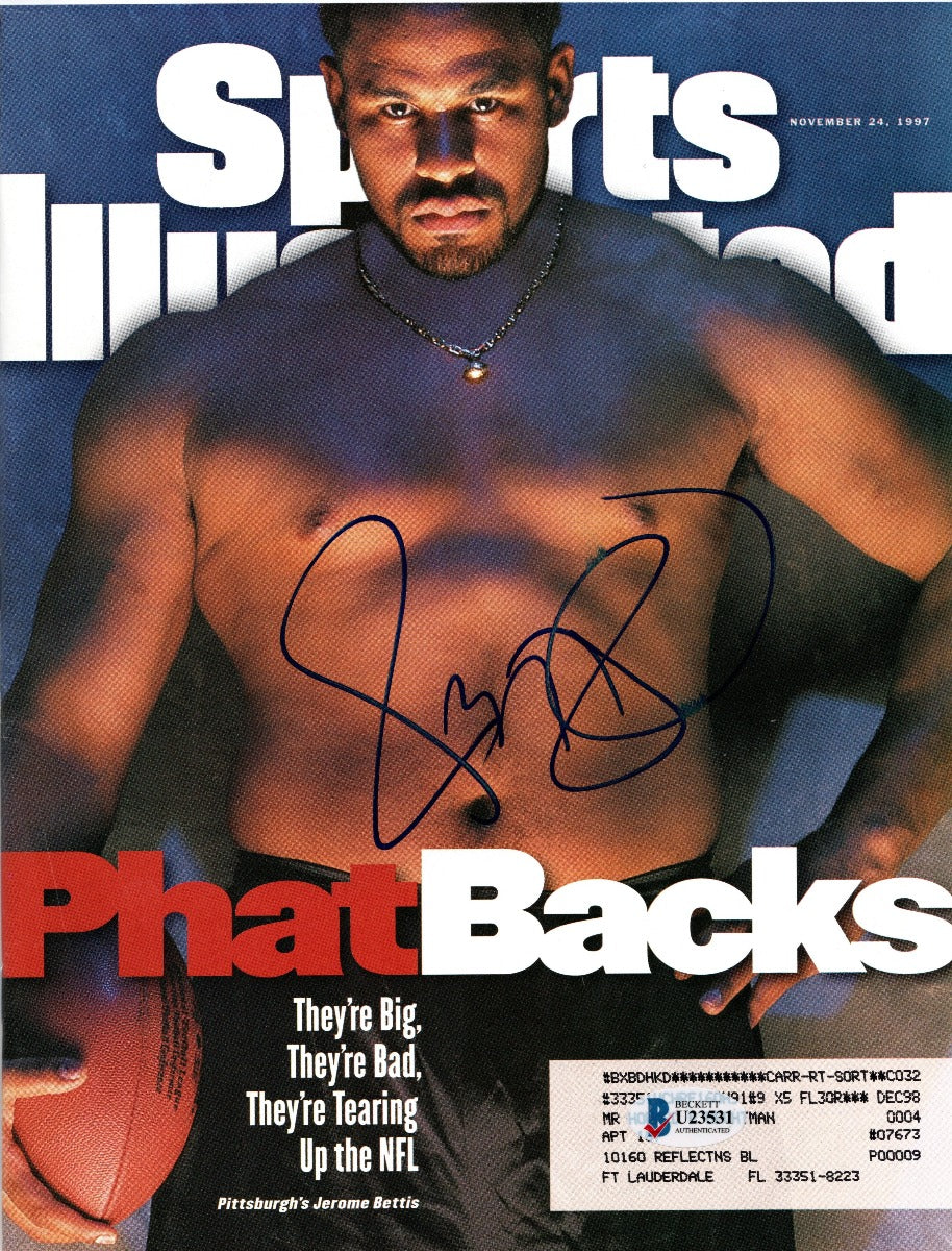 Jerome Bettis Autographed Pittsburgh Steelers Sports Illustrated 11/24/97 Beckett Authenticated