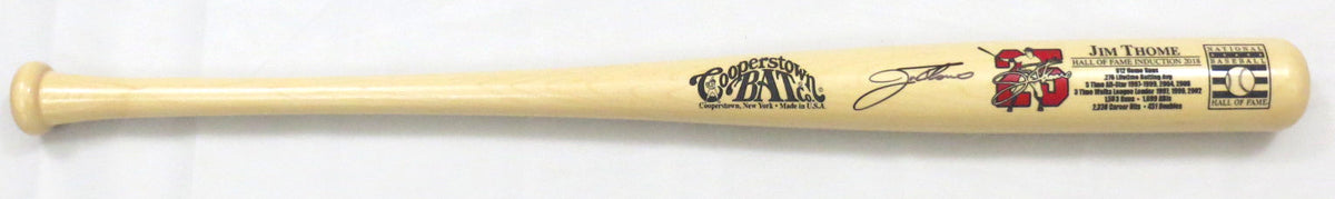 Jim Thome Autographed Cooperstown HOF Bat Indians Phillies White Sox Twins Beckett Witnessed