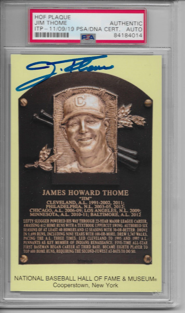 Jim Thome Autographed Indians White Sox Twins Phillies Encapsulated HOF Plaque Card PSA/DNA ITP