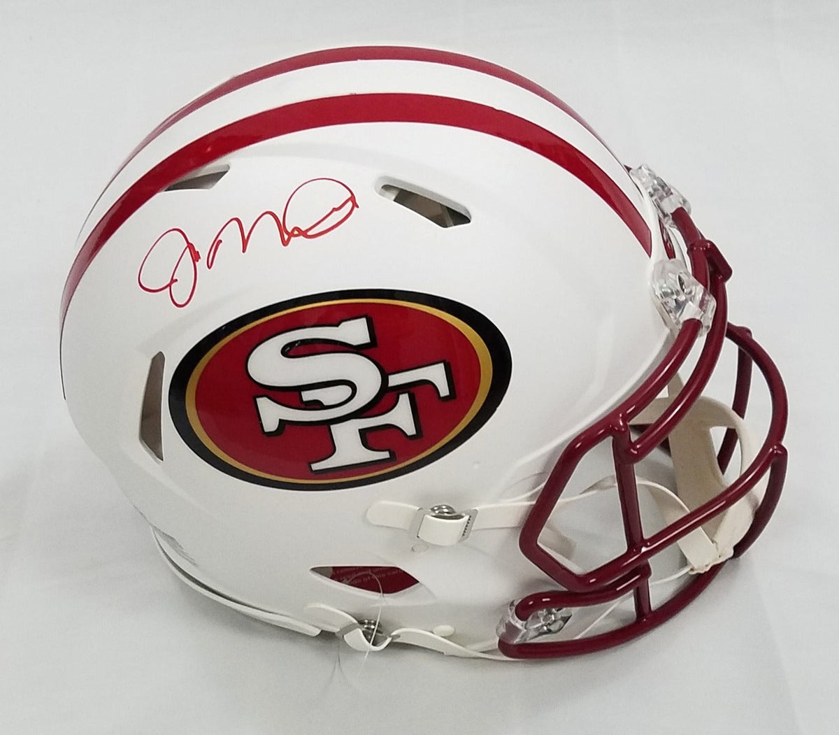 Joe Montana Autographed San Francisco 49ers Riddell Matte Flat White Speed Authentic Helmet Beckett Witnessed