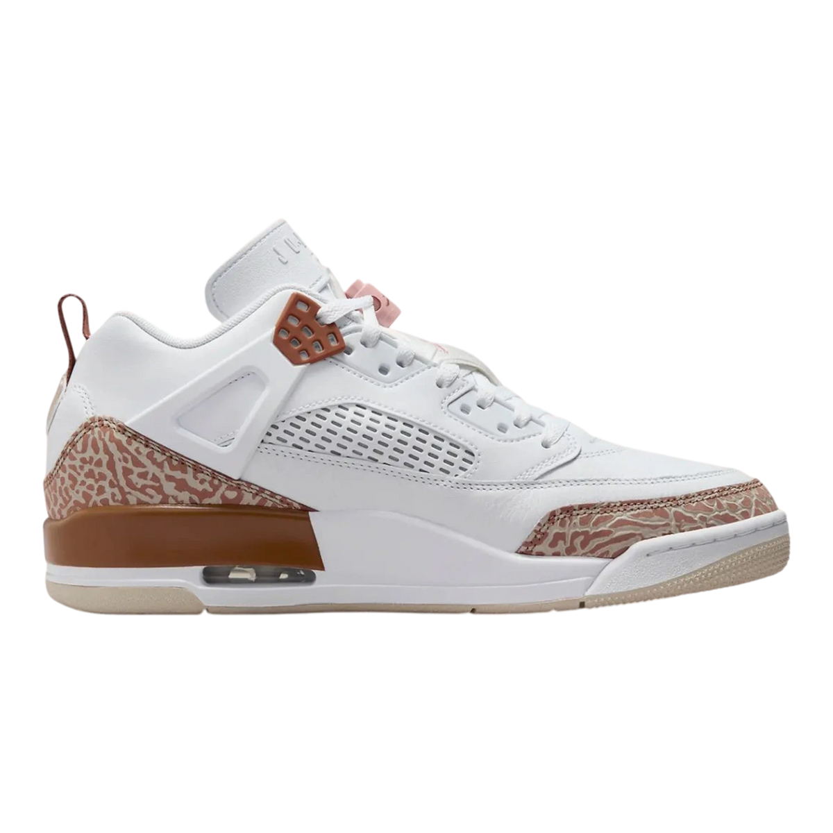 Air Jordan Spizike Low Men's Sneakers — White/Archaeo Brown Leather Low-Top