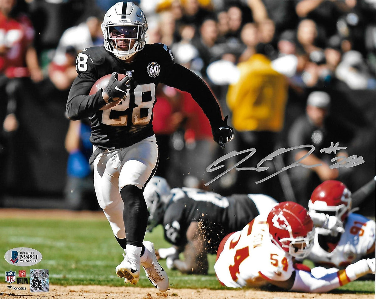 Josh Jacobs Autographed Las Vegas Oakland Raiders 8x10 Beckett Witnessed #2