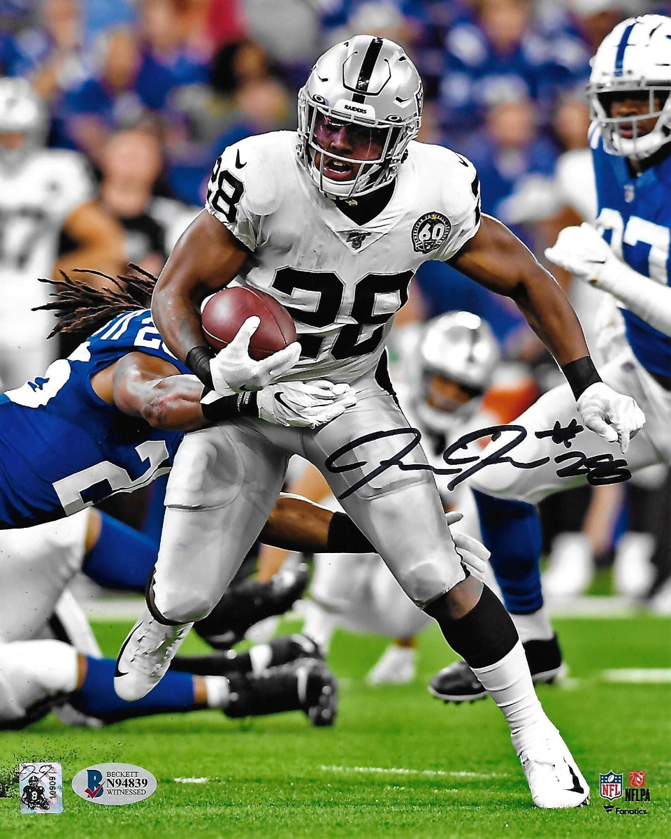 Josh Jacobs Autographed Las Vegas Oakland Raiders 8x10 Beckett Witnessed #1