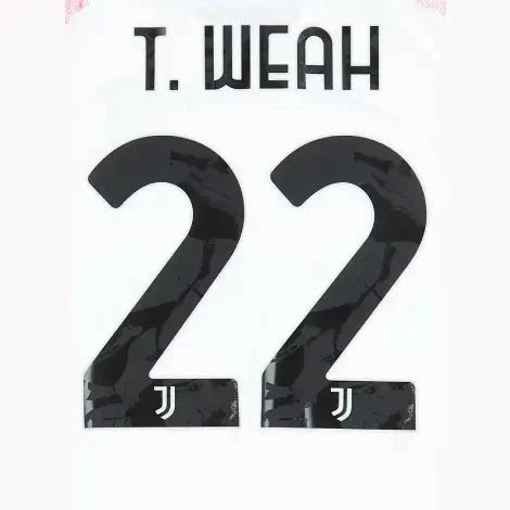 Juventus 2023/24 Away T. Weah #22 Youth Jersey Name Set