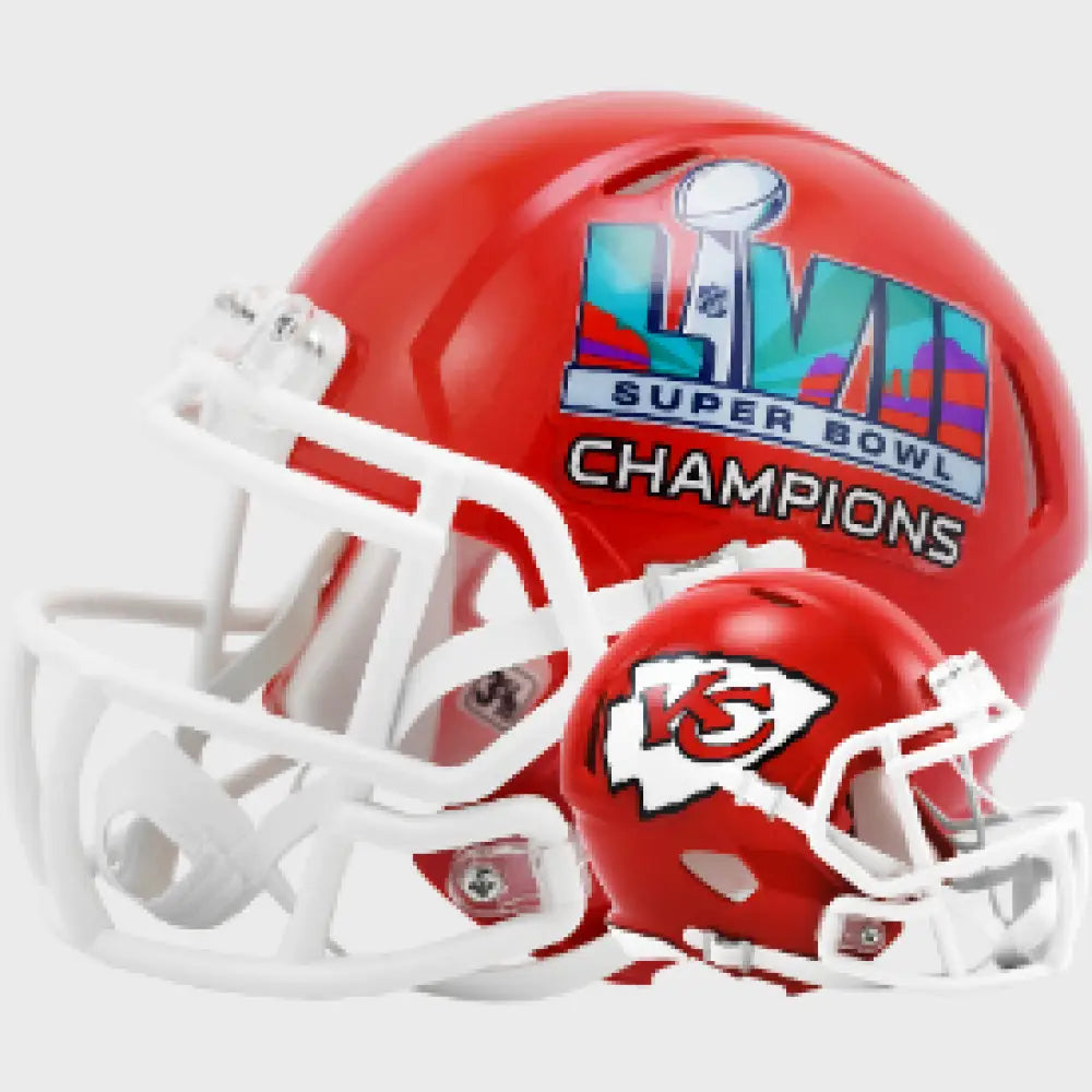 Kansas City Chiefs NFL Mini Speed Football Helmet SUPER BOWL 57 CHAMPIONS