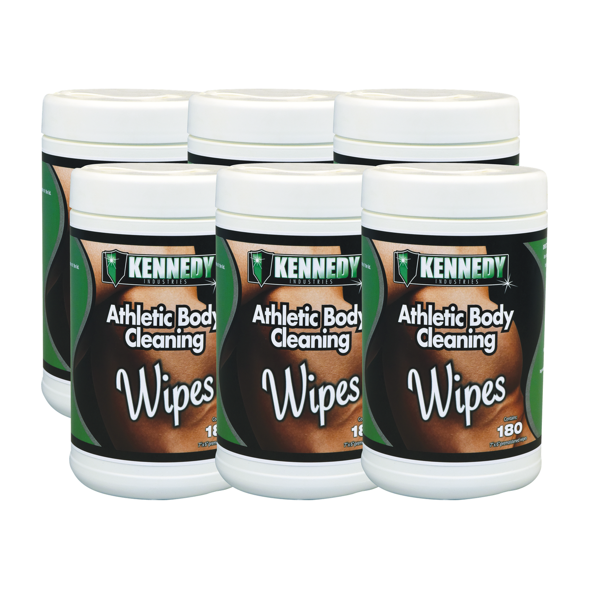 Kennedy Athletic Cleaning Body Wipes 180 Count - 180 Wipes (Pack of 6)