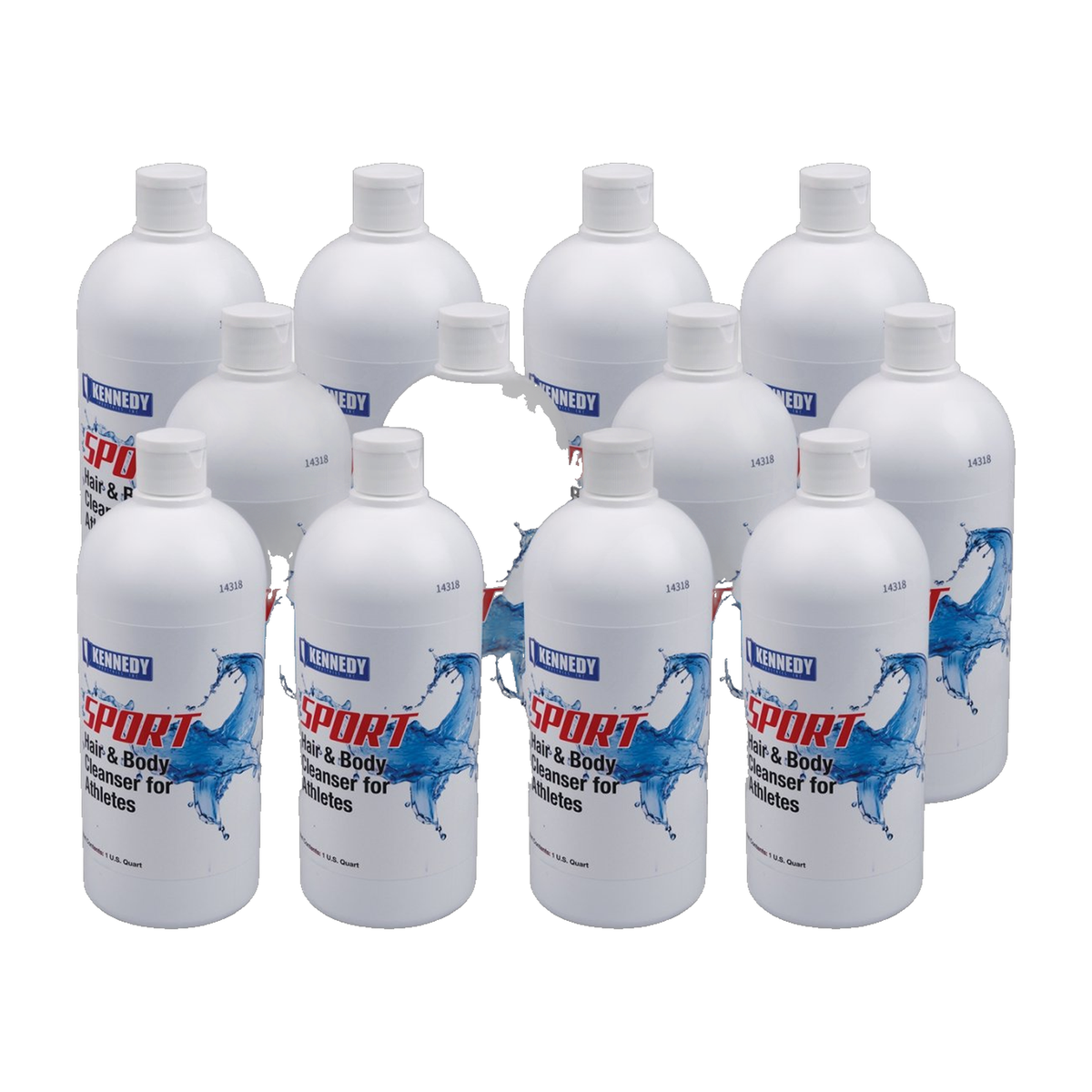 Kennedy Sport Hair and Body Cleanser for Athletes - 1 Quart (Pack of 12)