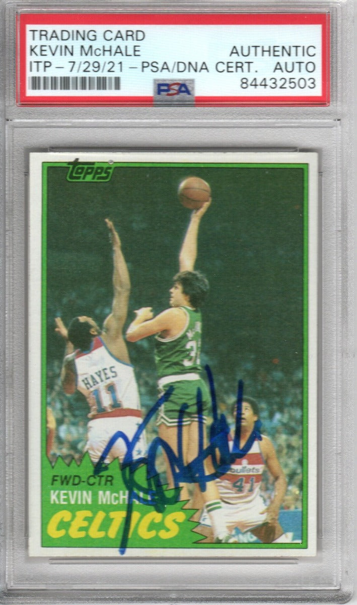 Kevin McHale Autographed Boston Celtics Encapsulated 1981 Topps Rookie Card #75 PSA AUTHENTIC AUTO