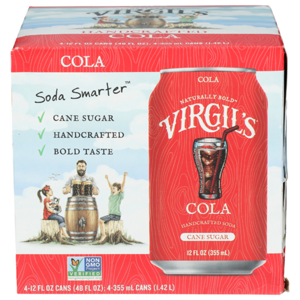 Virgil's Cola Soda, 4 x 12 fl oz (Case of 6)