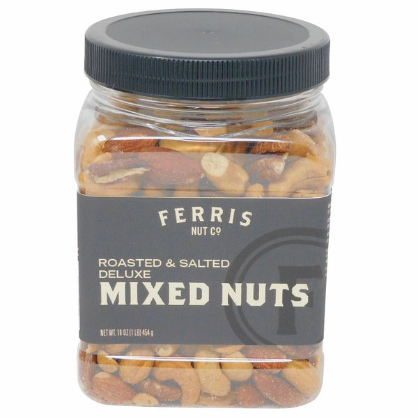 Ferris Nut Co. Deluxe Roasted Salted Mixed Nuts, 16 oz (Case of 12)