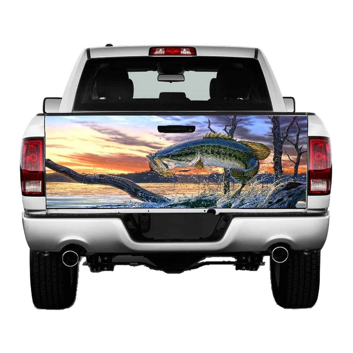 Largemouth Bass Jumping Tailgate Wrap Vinyl Graphic Decal Sticker product photo