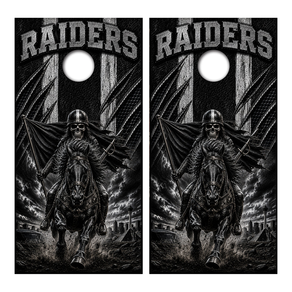 Las Vegas Raiders Football Cornhole Design - Corn5102 - Great Call Athletics