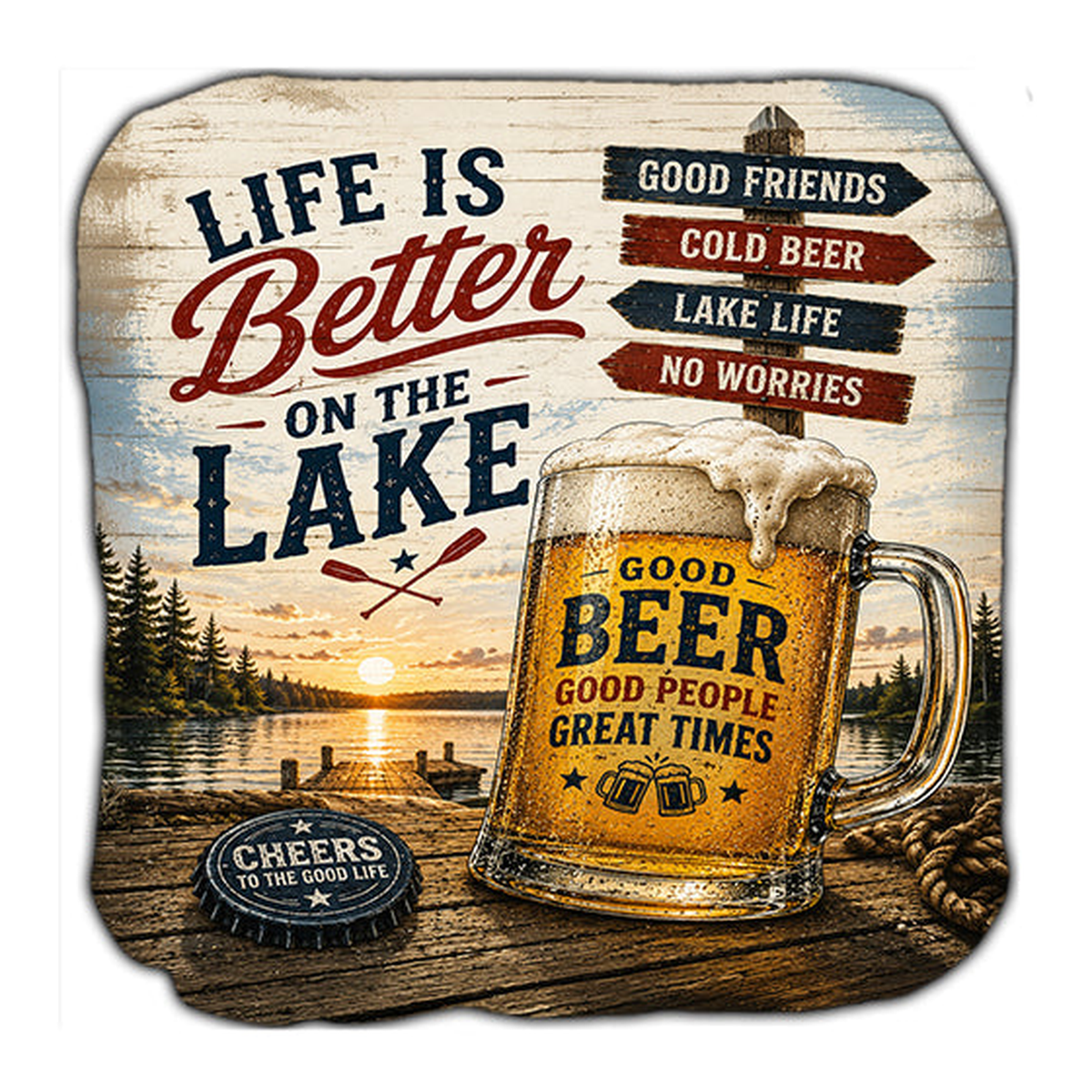 Life is Better On The Lake Cornhole Bags Set of 4 - Great Call Athletics