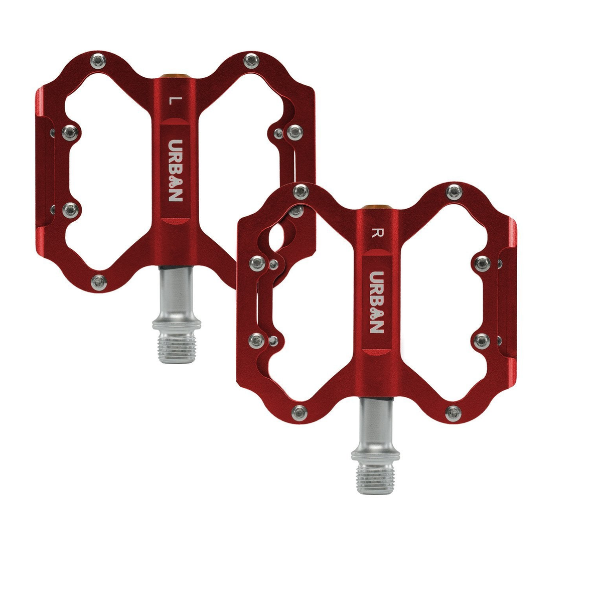 Lightweight Flat Platform MTB Pedals - Red - Great Call Athletics