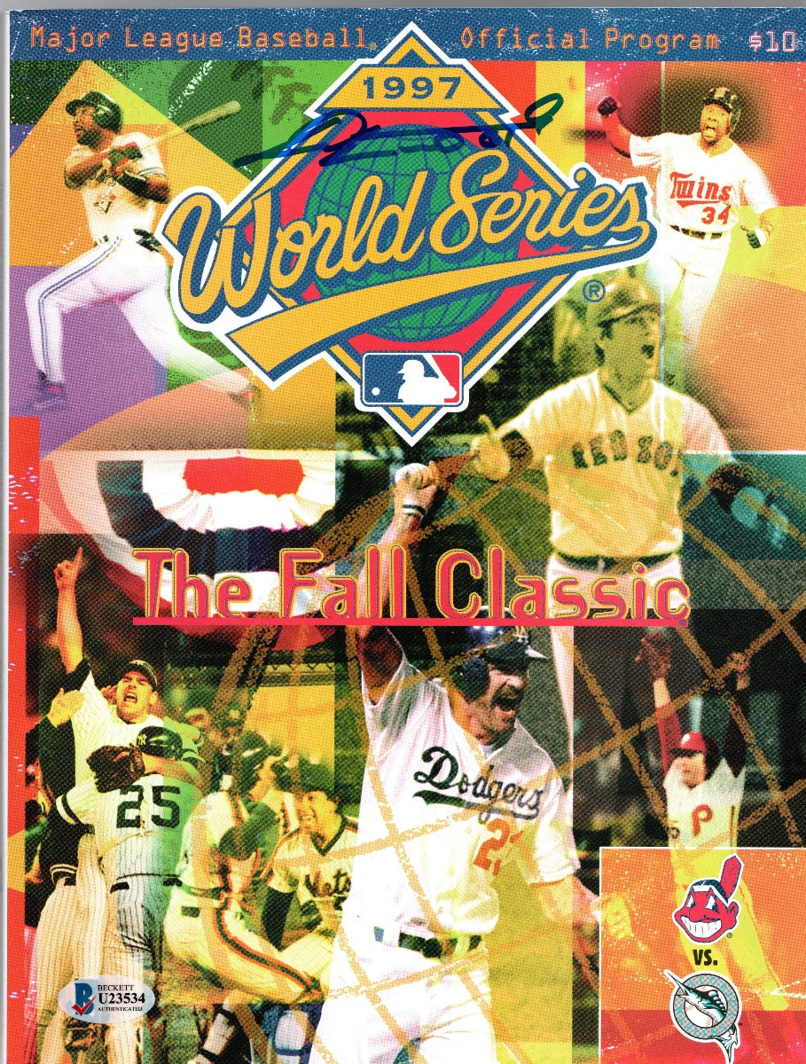 Livan Hernandez Autographed Florida Marlins 1997 World Series Program Beckett Authenticated